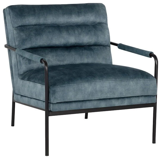 Giacomo Lounge Chair  Nono Petrol   Contemporary   Indoor Chaise Lounge Chairs   by Virgil Stanis Design  Houzz