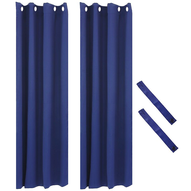 Sunnydaze Set of 2 Blackout Curtain Panels with Grommet Top - 52 x 84