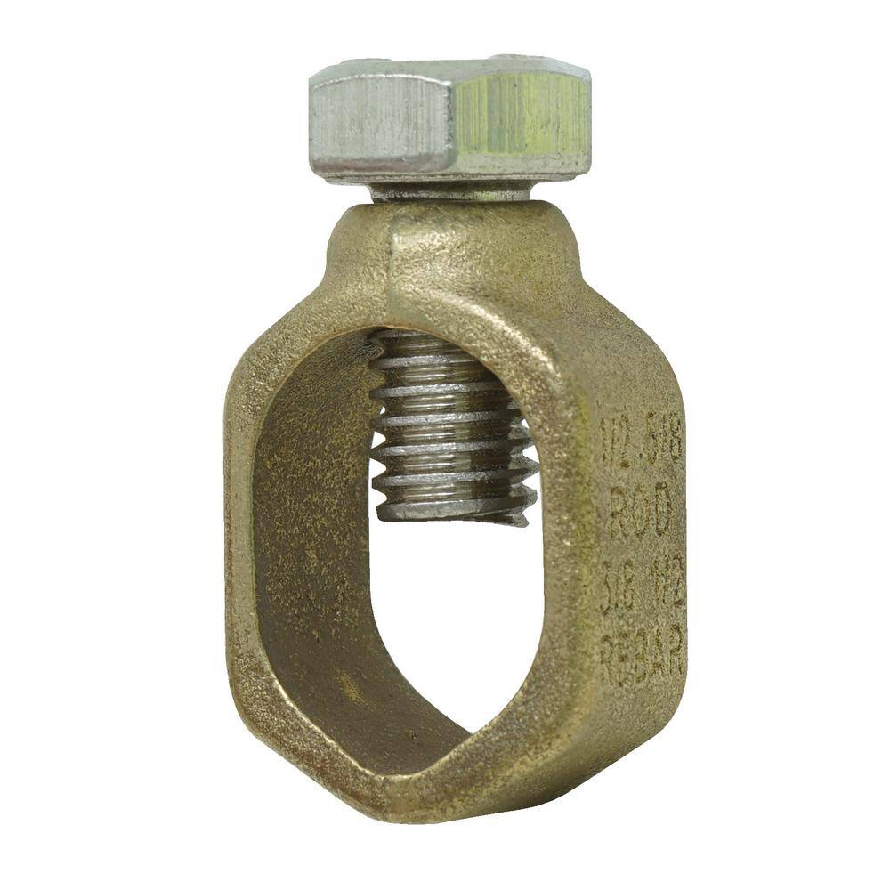 Southwire 58 in. Grounding Rod or 12 in. Rebar Ground Rod Clamp for #10 SOLSTR - #2 STR Wire 65176440