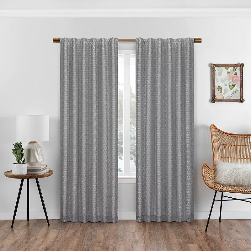 eclipse Absolute Zero Nora Crochet 100% Blackout 1-Panel Window Curtain