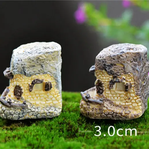 Mini Small House Cottages Toys Crafts Figure Moss Terrarium Ornament Landscape Fairy Garden Supplies