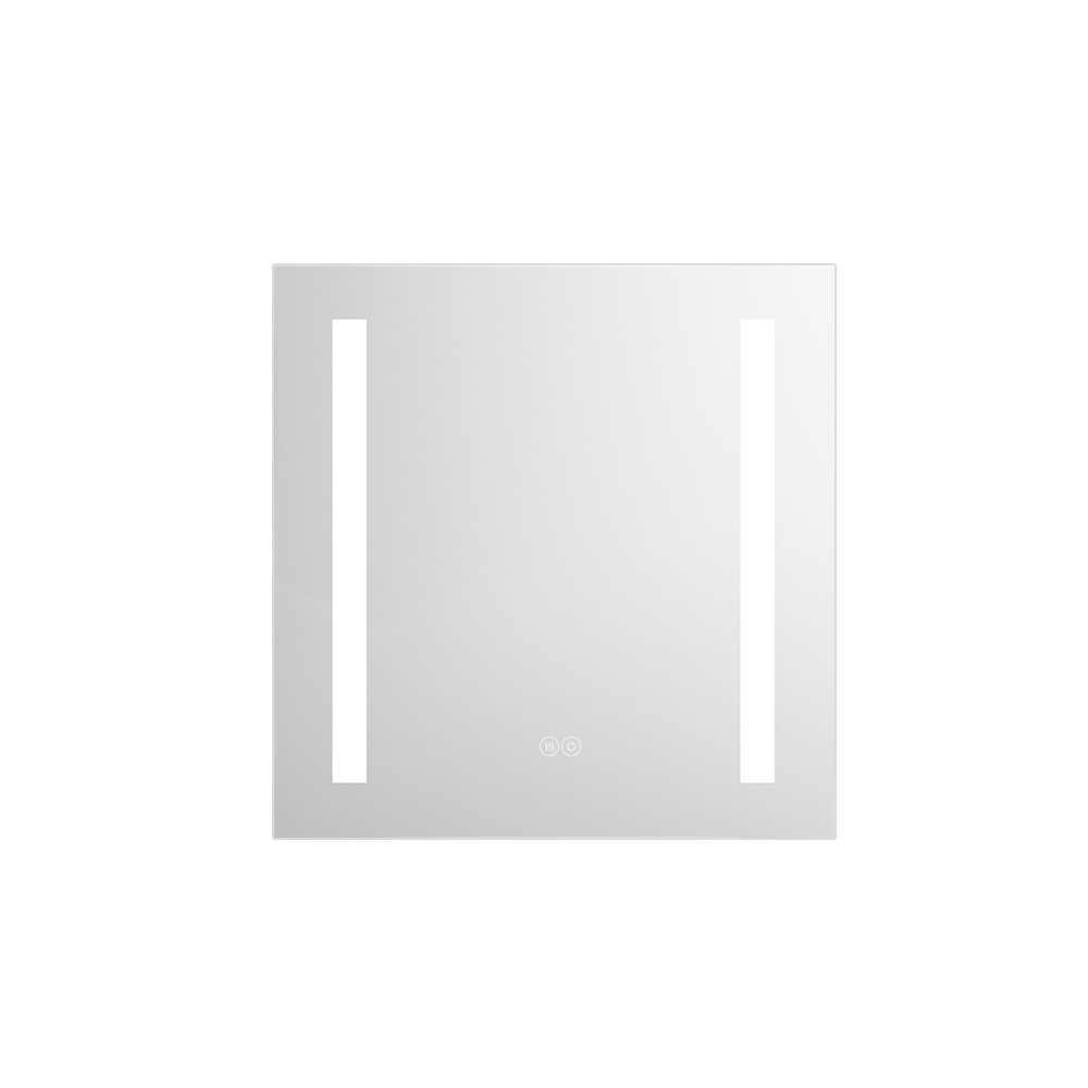 Erie 24 in. W x 26 in. H Rectangular Silver Aluminum Recessed Surface Mount LED Medicine Cabinet with Mirror VYY-AC28-24