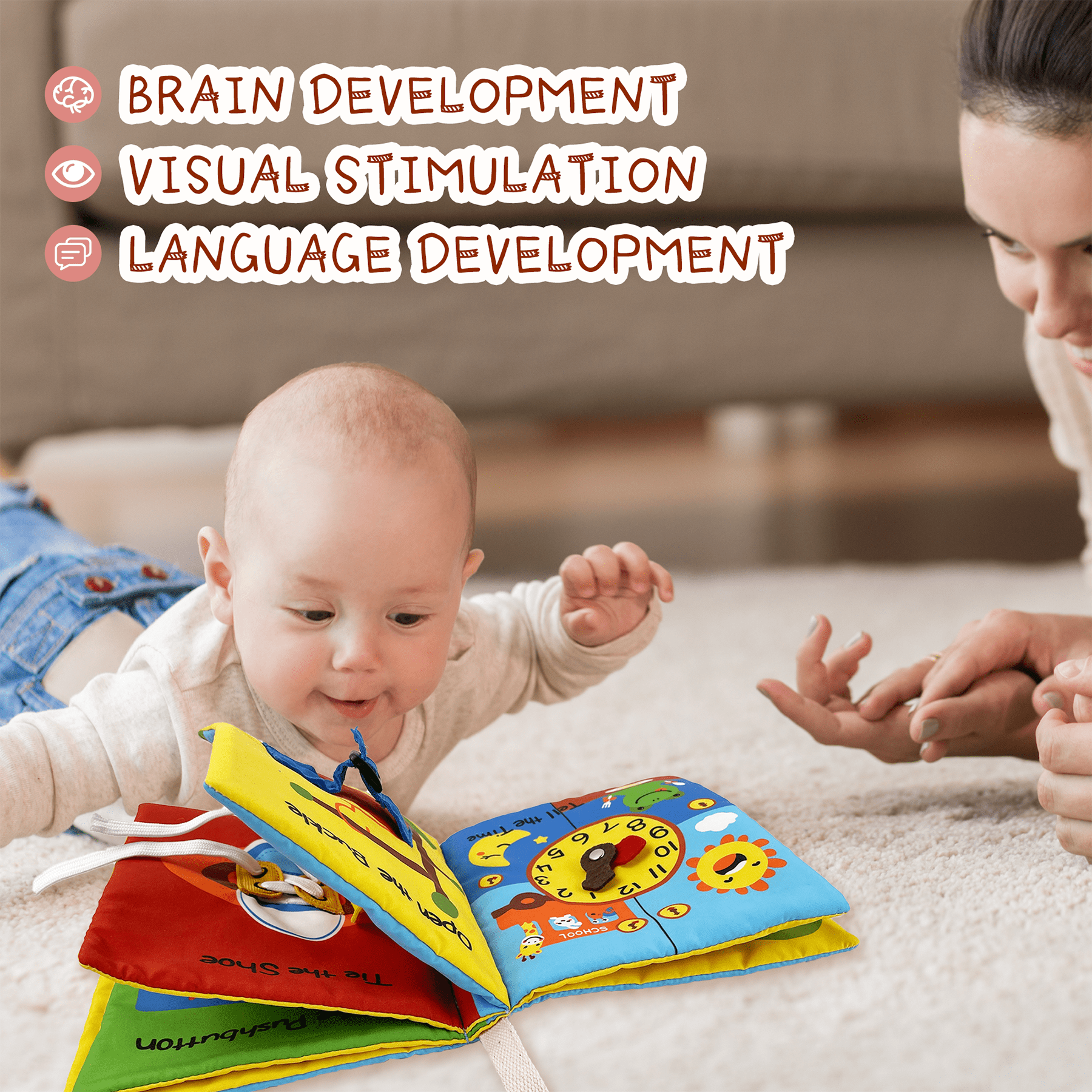 Richgv Baby Cloth Books， Soft Early Education Toys for Babies， Baby Books for Newborn Babys