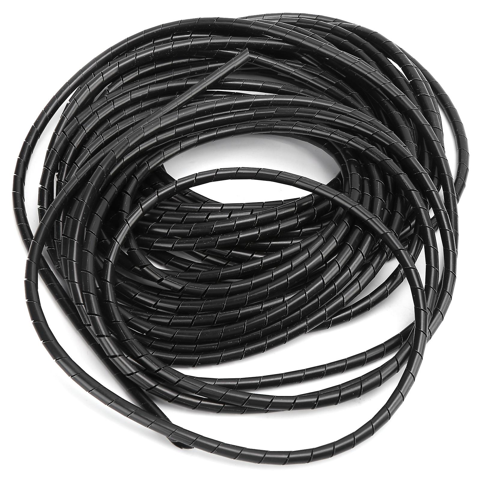 Spiral Wire Wrap Cord Flexible Cable Organizer Management Black For Computer Room Wiring30-1.3m