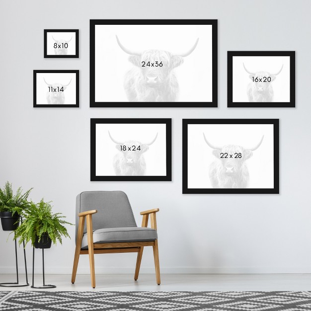 Americanflat Animal Minimalist Highland Bull Framed Print Wall D cor Variety Of Frame Colors