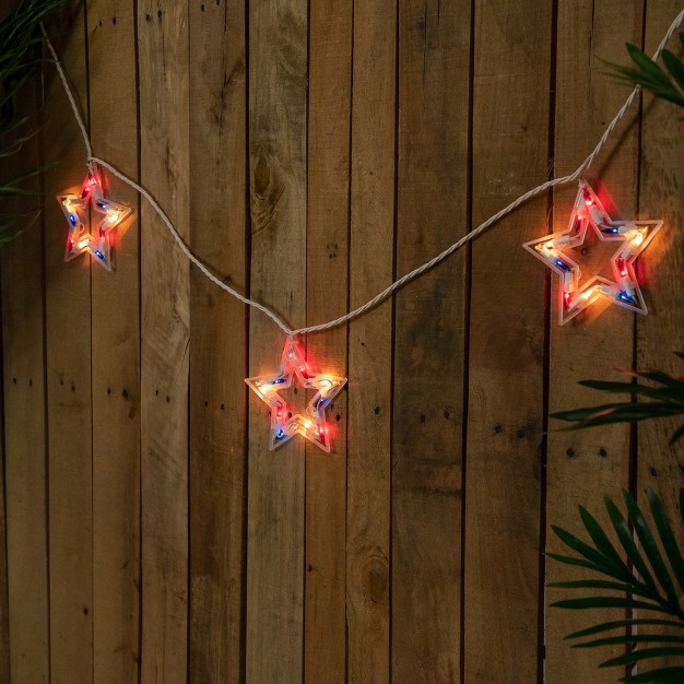 Northlight 5ct Patriotic Star Fourth Of July Light Set 5 25ft White Wire