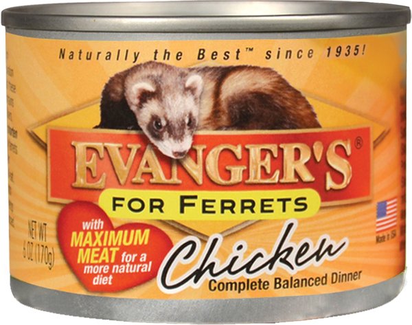 Evanger's Chicken Wet Ferret Food， 6-oz can， case of 12