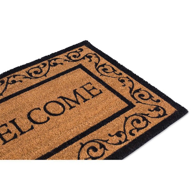 Birdrock Home Welcome Coir Doormat With Scroll Border 24 X 36