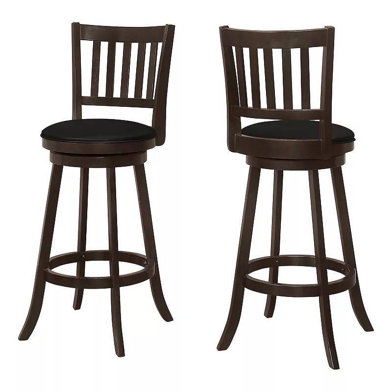 Monarch 2-pc. Swivel Slat Back Barstool Set