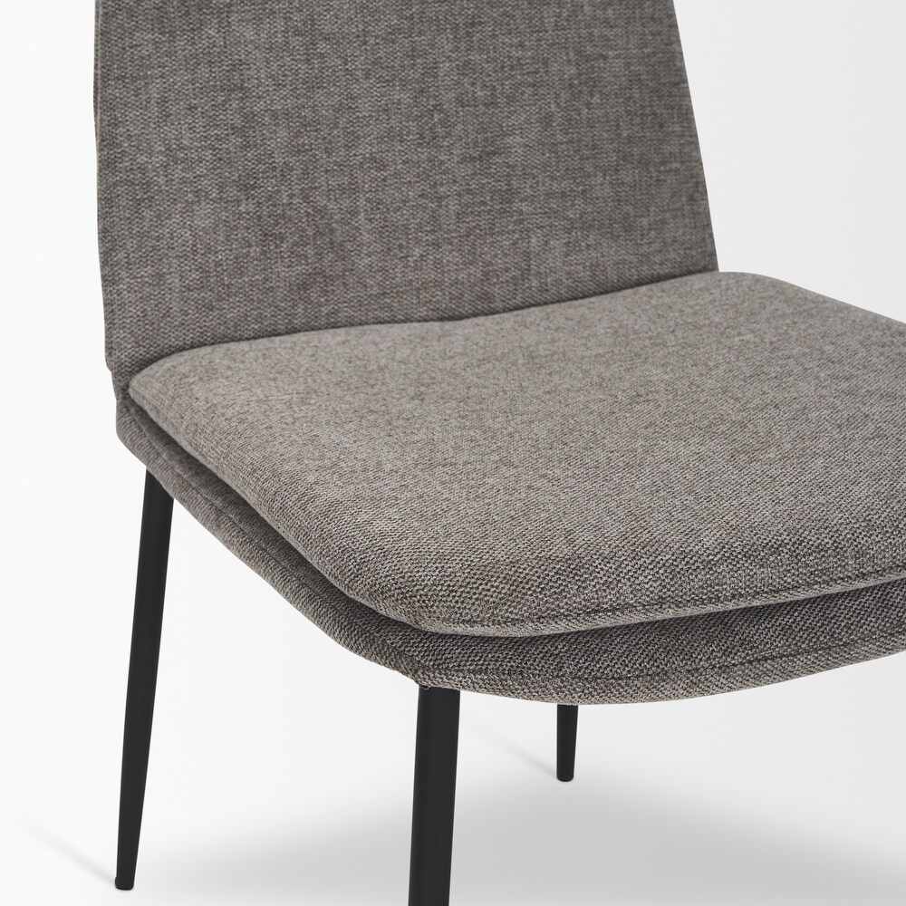 Eve Dining Chair w/ Cream Boucle Fabric   Matte Black Metal