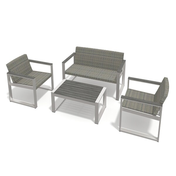 Gray+Silver AllWeather 4 Piece Patio Seating Set