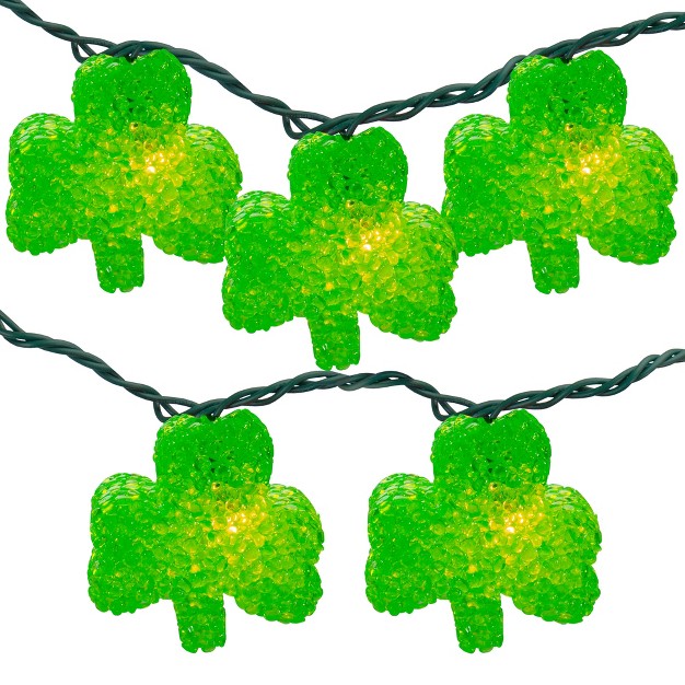 Northlight 10 Green Irish Shamrock St Patrick x27 s Day String Lights 7 25ft Green Wire