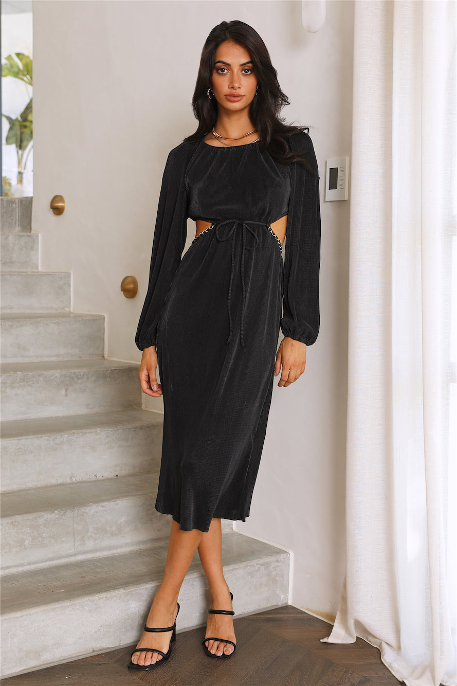 Love Me Not Midi Dress Black