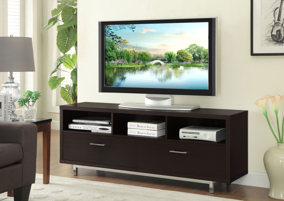 Casey 2 drawer Rectangular TV Console Cappuccino   Modern   Entertainment Centers And Tv Stands   by Modon  Houzz