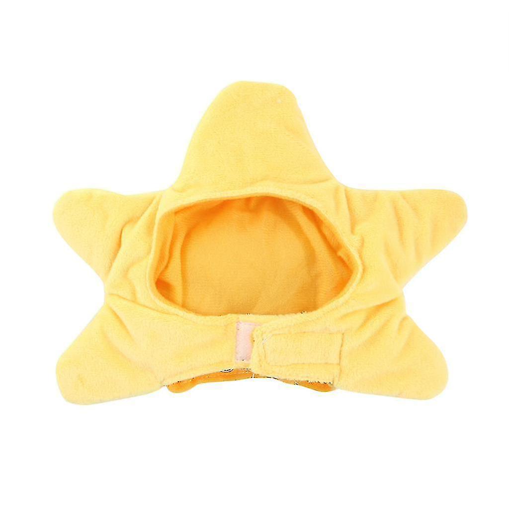 Cute Hat For Cat Starfish Dress Up Costume Pet Cap Soft Warm Yellow Headwear