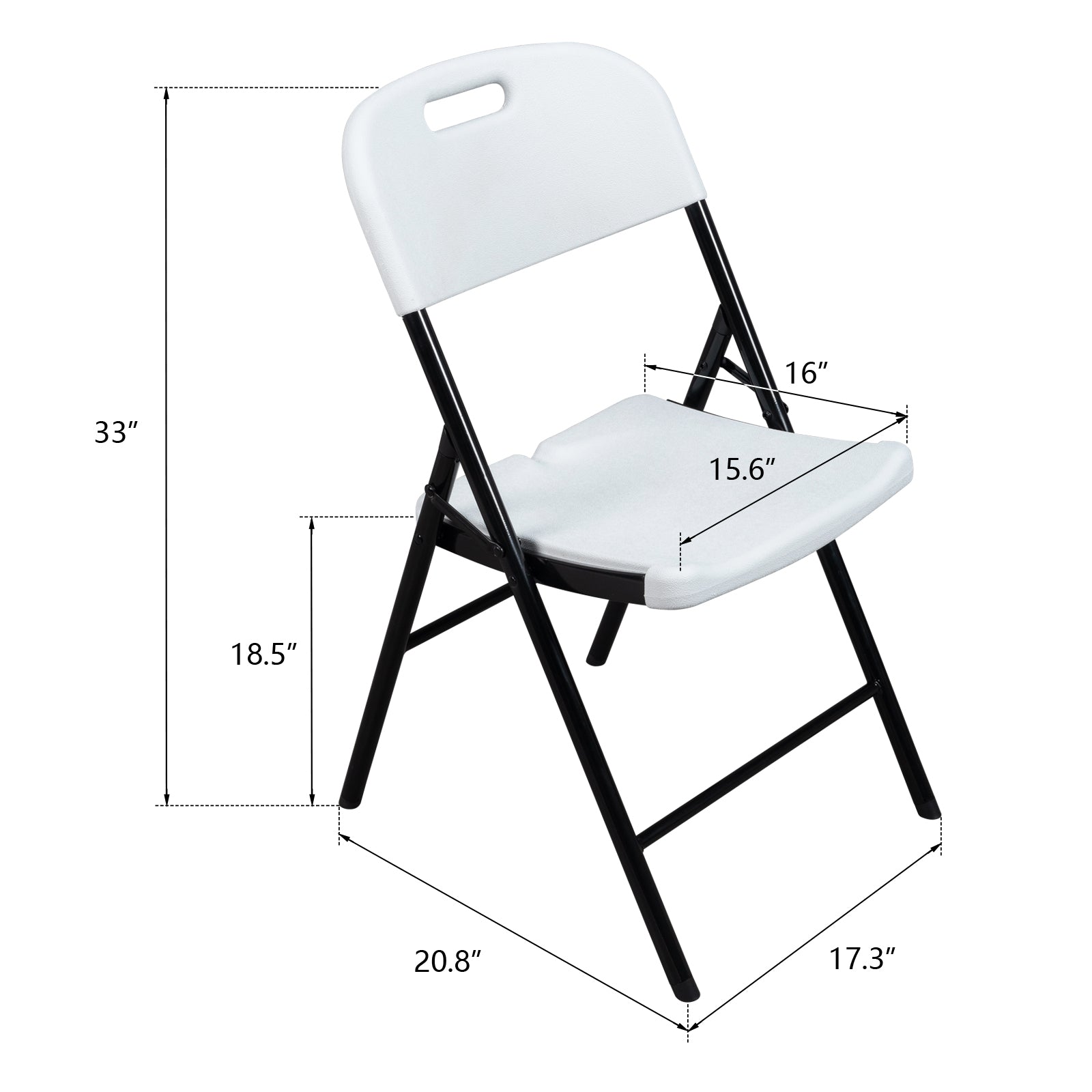 UBesGoo Plastic Folding Chairs Wedding Banquet Seat Premium Party Event Chair