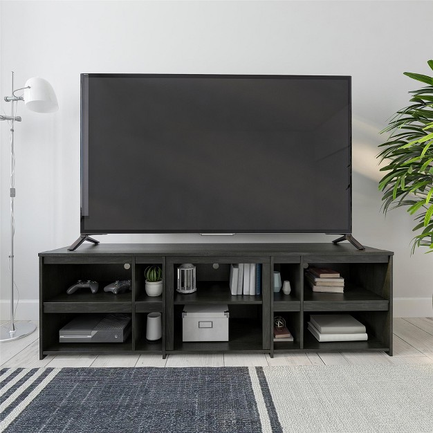 Ameriwood Home Miles Tv Stand For Tvs Up To 70 Inches With 6 Large Shelves And 4 Small Shelves