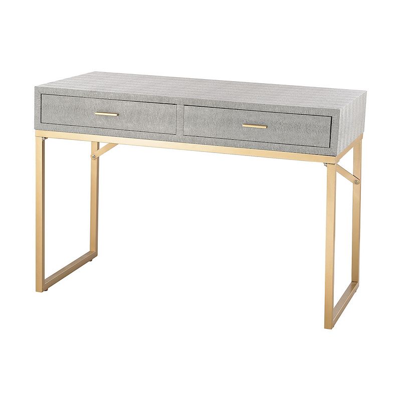 32 Grey and Gold Elegant Nassau Rectangular Point Desk