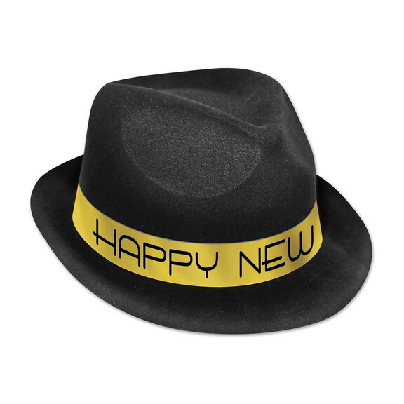 Beistle 88106 GD25 Chairman Gold Hat  black   gold...