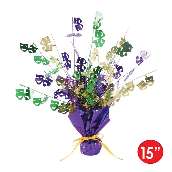 Beistle 50805 Mardi Gras Gleam 'N Burst Centerpiec...