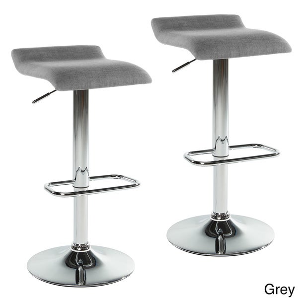 Fabia II Faux-leather or Fabric Adjustable Height Stool (Set of 2)