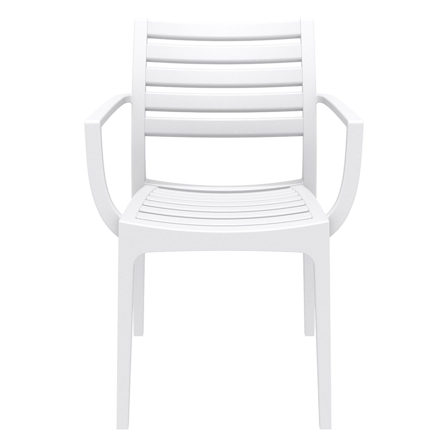 33 White Stackable Outdoor Patio Dining Arm Chair