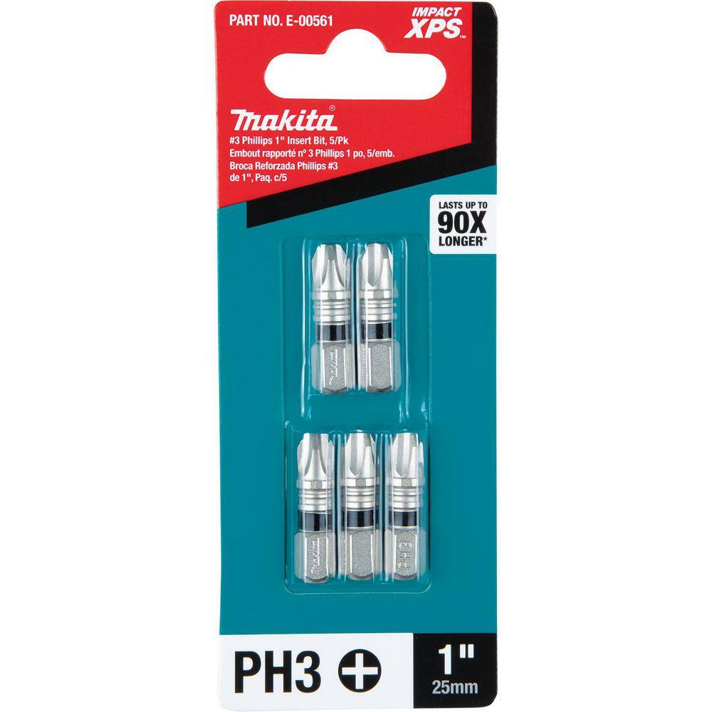 Makita IMPACT XPS #3 Phillips 1 in. Insert Bit (5-Pack) E-00561