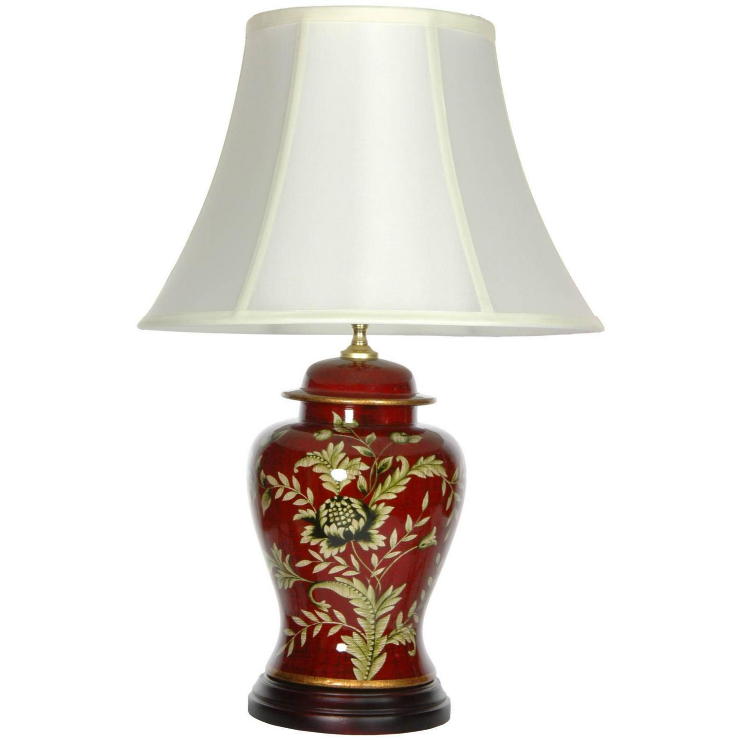 Oriental Furniture 22.5 Golden Foliage Porcelain Lamp， decorative lamp， table lamp， any occasion， any room item