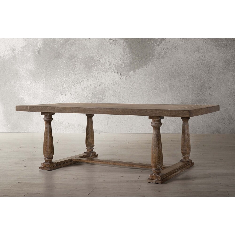 Lorraine Weathered Oak Dining Table with Trestle Base