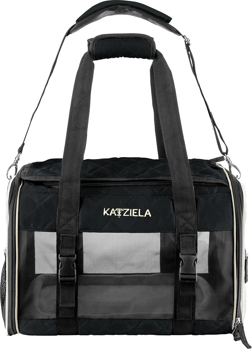 Katziela Quilted Companion Cat and Dog Carrier – Black