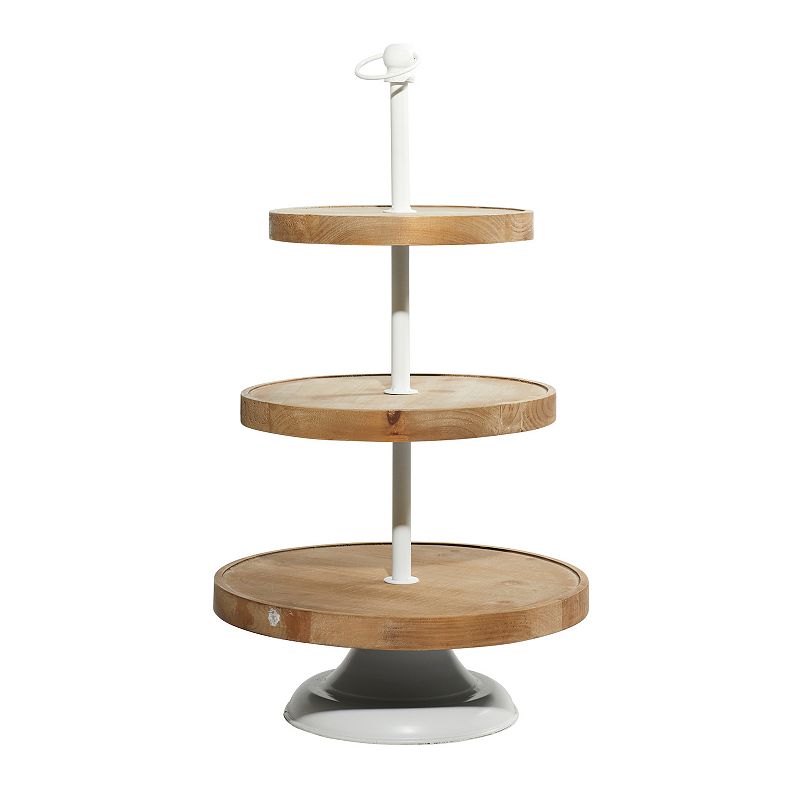 Stella and Eve Brown Wood Tiered Server