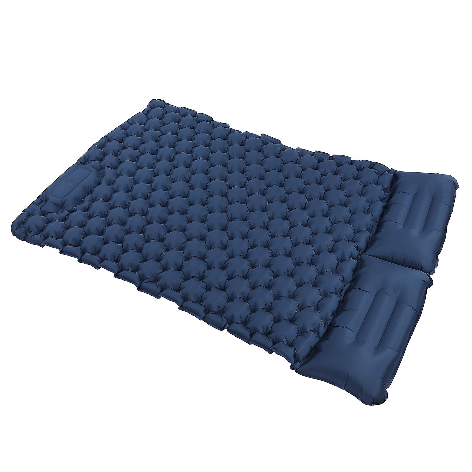 Double Camping Pads Foldable Lightweight Self Inflating Camping Mat For Hiking Backpacking Travel Self Drivingblue