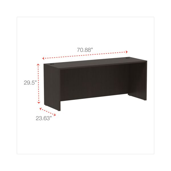 Alera Valencia Series Credenza Shell， 70.88w x 23.63d x 29.5h， Espresso