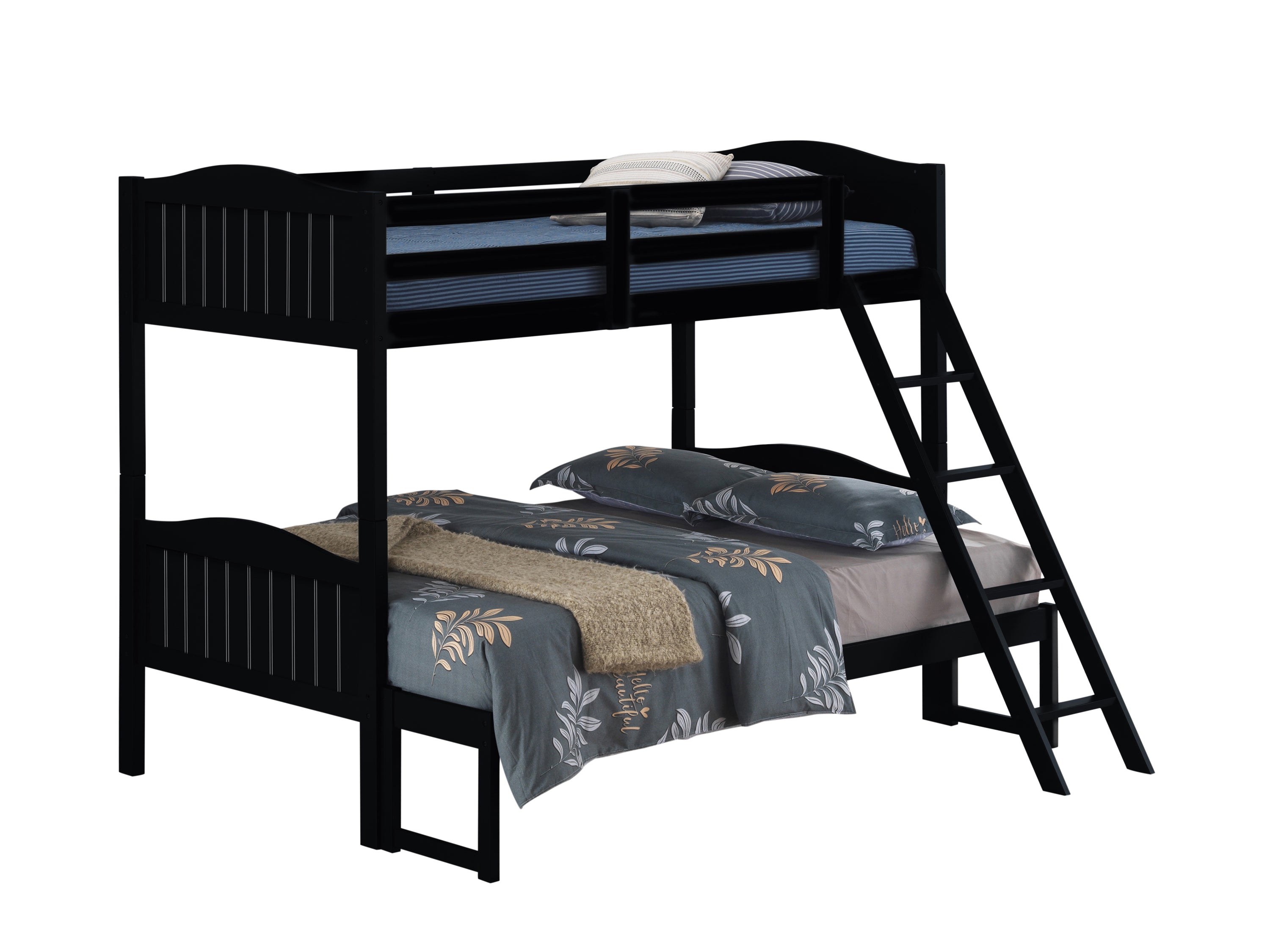 Arlo Twin Over Full Bunk Bed With Ladder Black-405054BLK