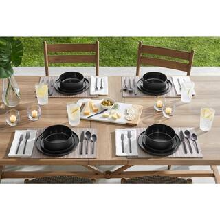 Home Decorators Collection Trenblay Coupe Melamine Dinner Plates in Charcoal Black (Set of 6) TPL1105MDBLK