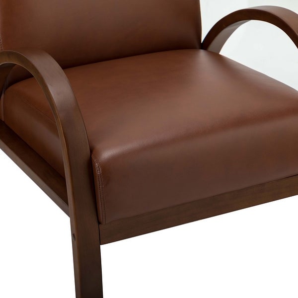 Panope Contemporary Leather Armchair with Button-tufted Back by HULALA HOME