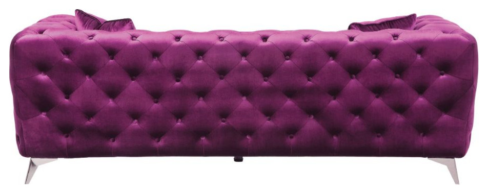 Acme Atronia Sofa PUrple Velvet   Midcentury   Sofas   by AMOC  Houzz