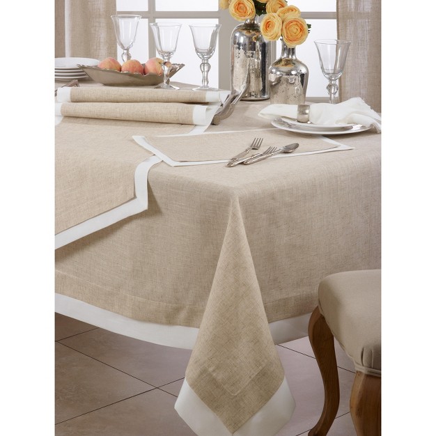 Saro Lifestyle Thick Border Tablecloth With Double Layer Design