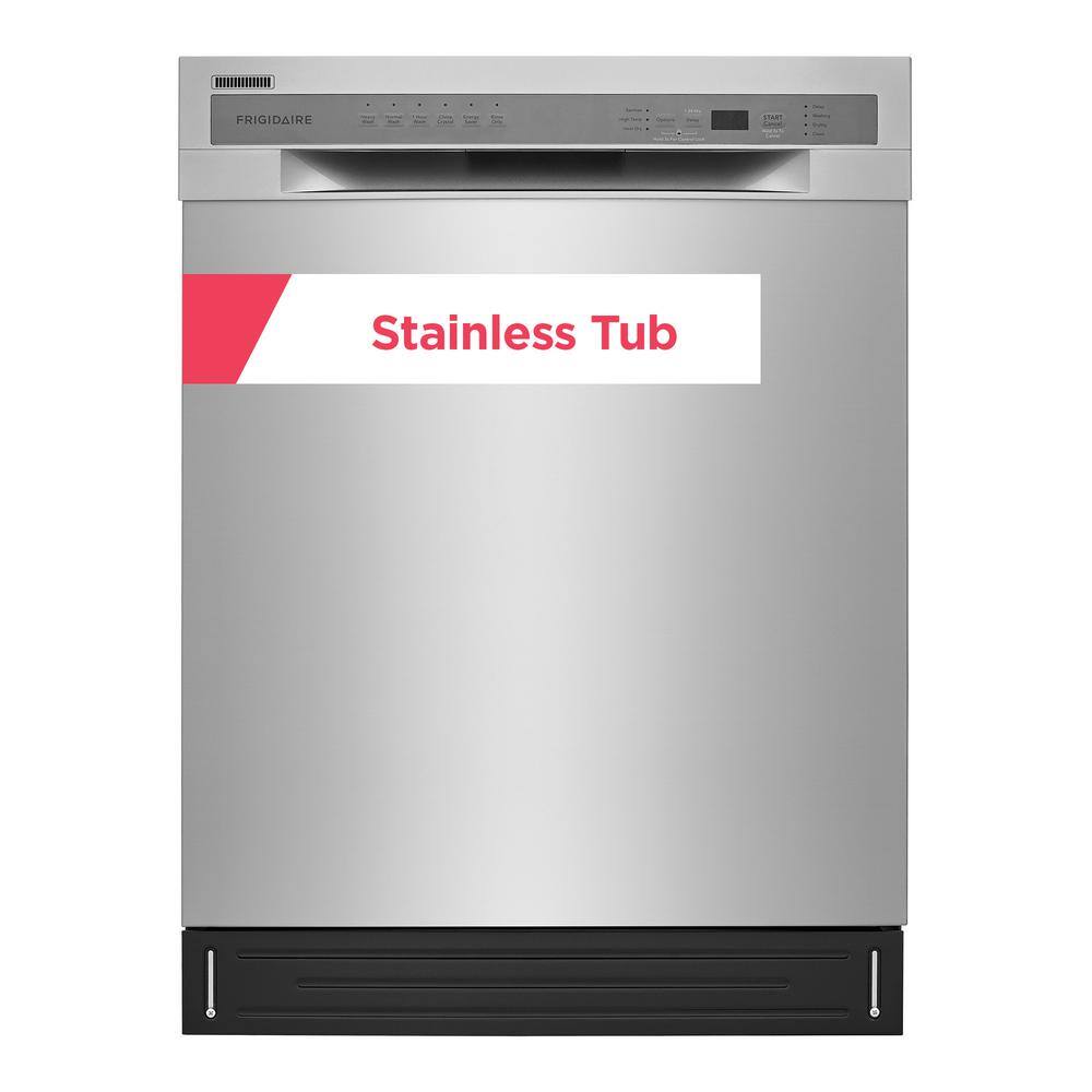 Frigidaire 24 in. Stainless Steel Front Control Tall Tub Dishwasher with Stainless Steel Tub 52 dBA FFBD2420US