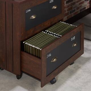 Furniture of America Gaula Vintage Walnut File Cabinet with Caster Wheels HFW-1650C6