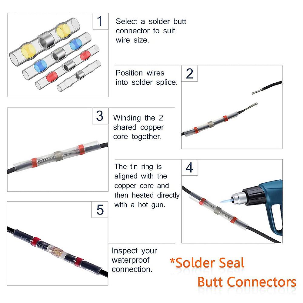 Solder Seal Wire Connectors Heat Shrink Insulated Electrical Crimp Connectors