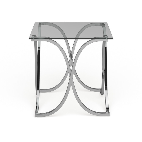 Furniture of America Artenia Modern Art 24-inch Chrome Side Table