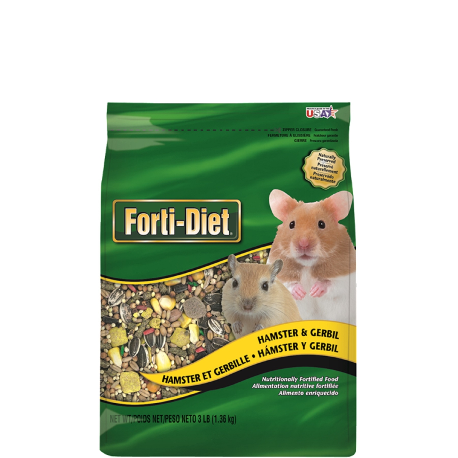 Kaytee Forti-Diet Natural Pellets Gerbil/Hamster Food 3 lb