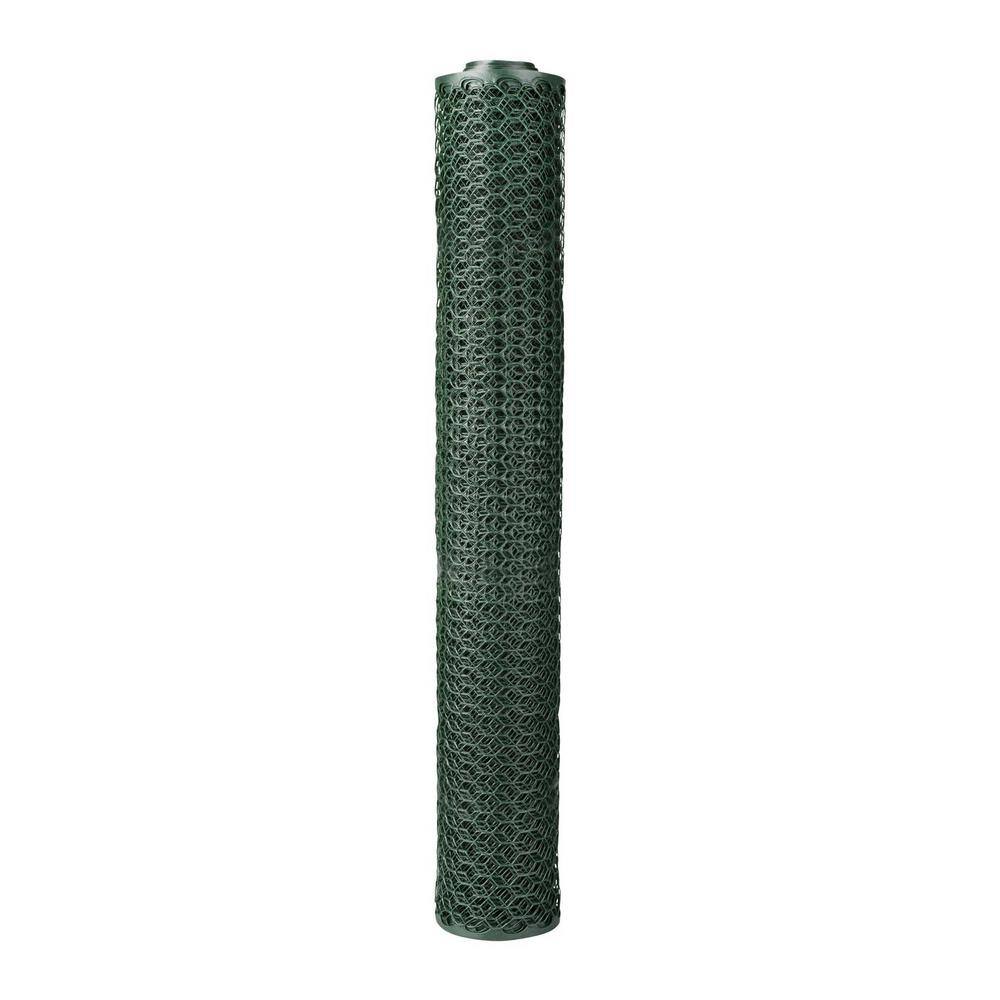 BOEN 3 ft. x 25 ft. Plastic Poultry Hex Garden Fence Netting Green PF-40002