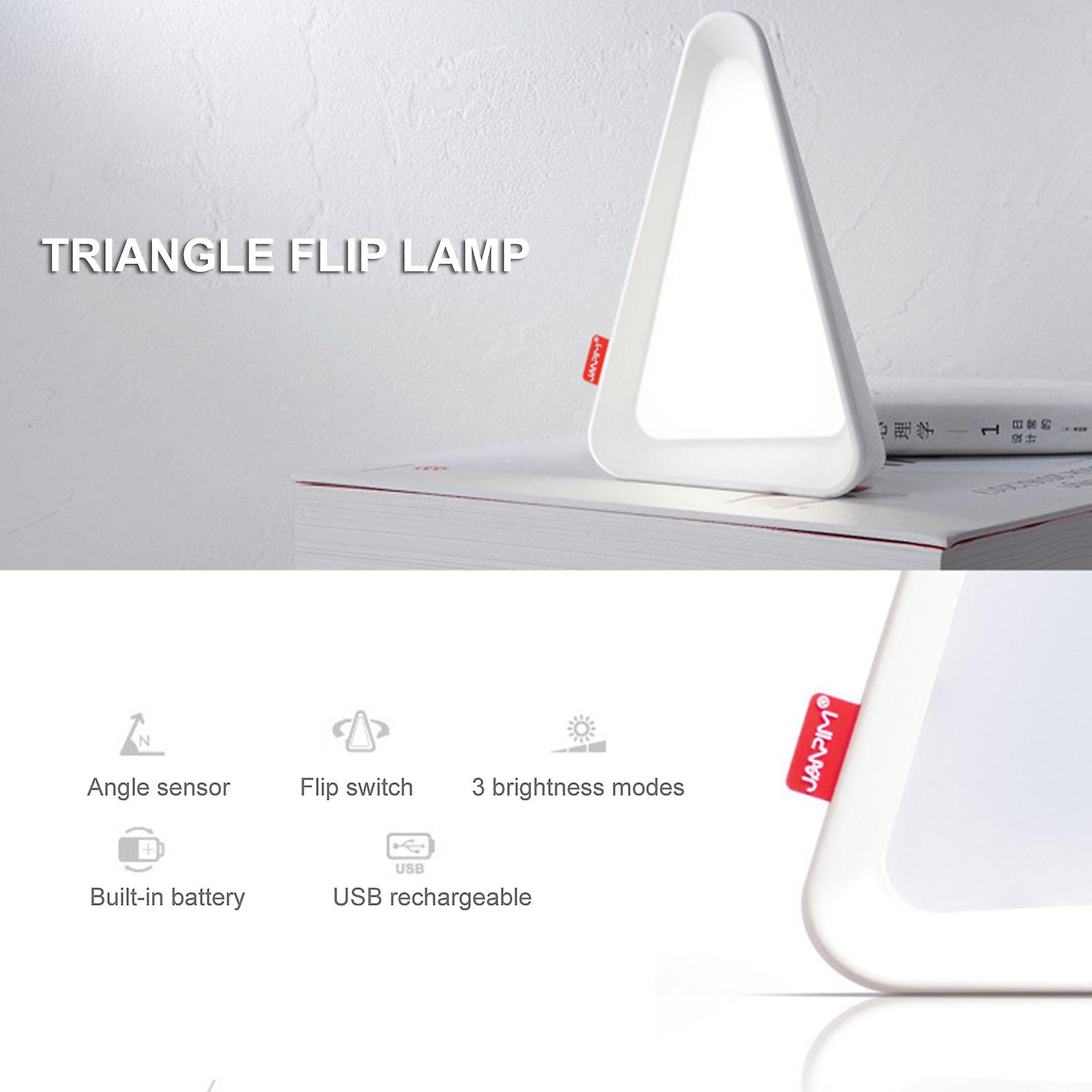 Triangle Flip Lamp Angle Sensor Brightness Adjustable Usb Rechargeable Eye Protection Night Light Bedside Feeding Lamp No.272235