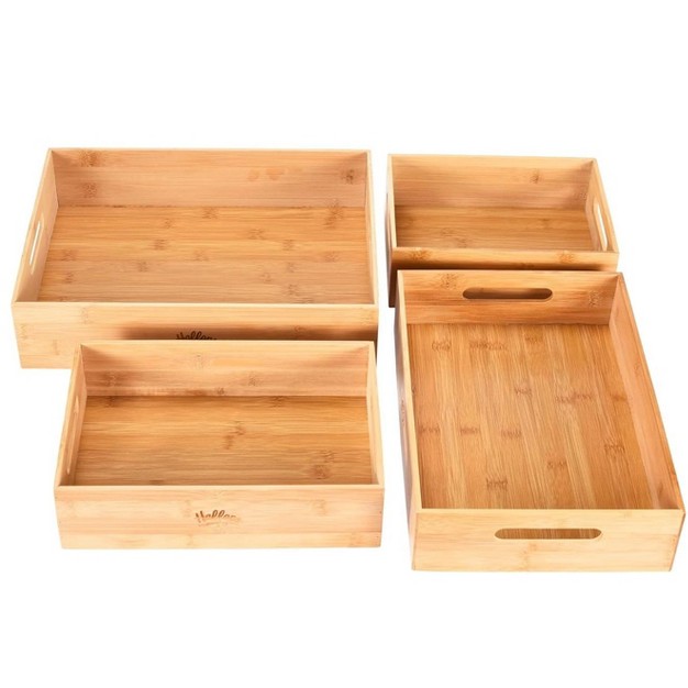 Hallops Large Wooden Crate For Storage Set Of 3 Brown