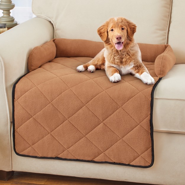 Collections Etc Soft Bolster Pet Bed Protective Couch Cover