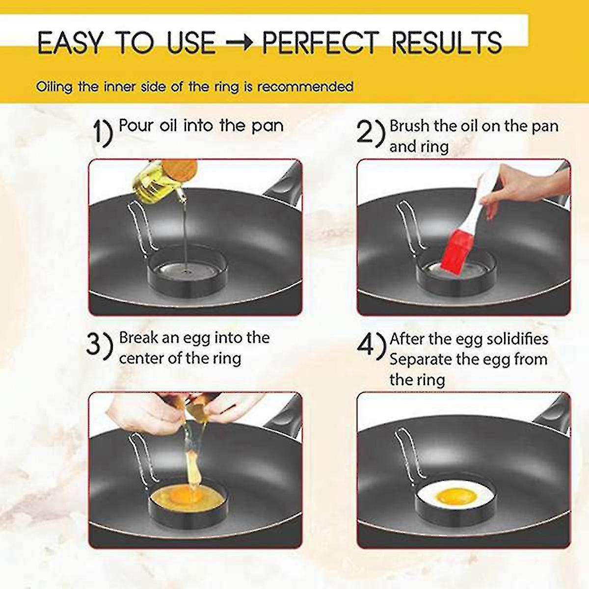 5 Pack Non-stick Egg Rings For Griddle，frying Egg Maker Molds