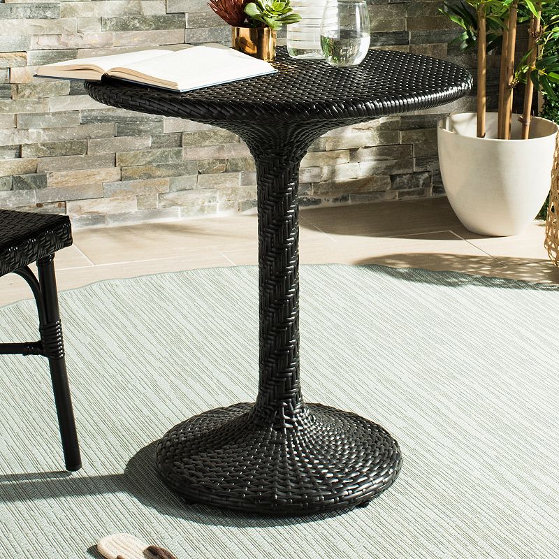 Safavieh Black Indoor / Outdoor Wicker Bistro Table