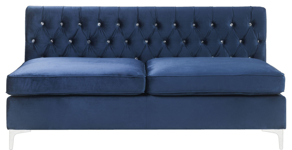 Modular Armless Sofa  Blue Velvet   Sofas   by Acme Furniture  Houzz